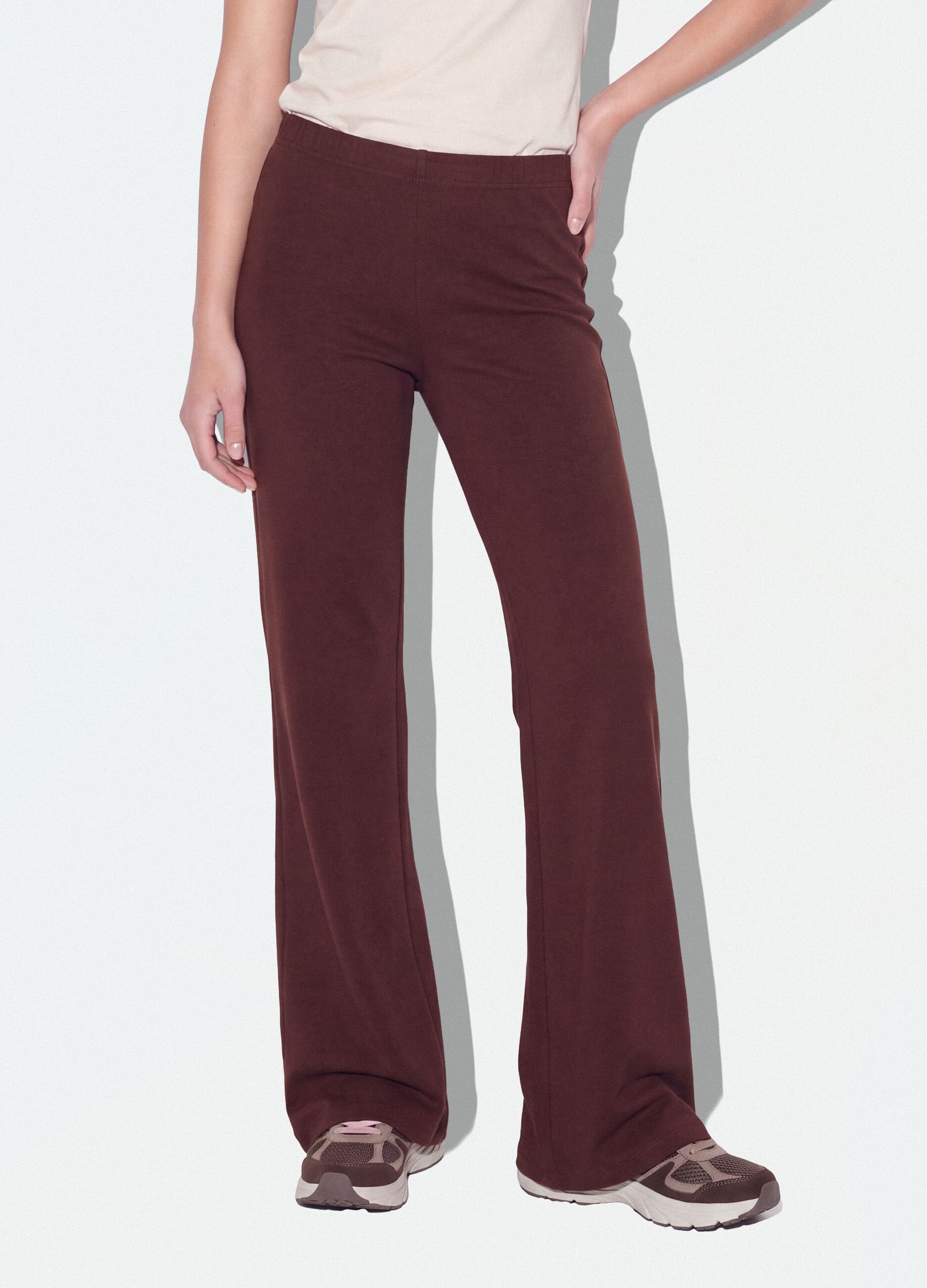 Brown pure cotton flared joggers