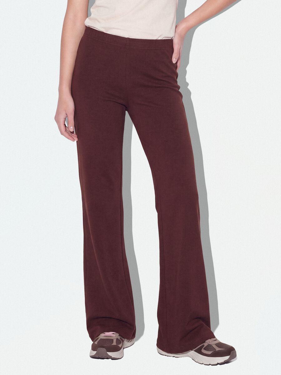 Brown pure cotton flared joggers_1