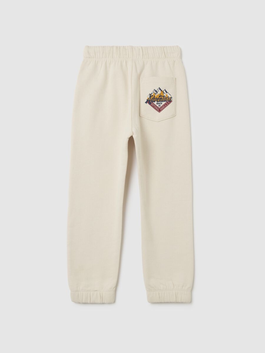 Kids' beige pure cotton joggers regular fit_1