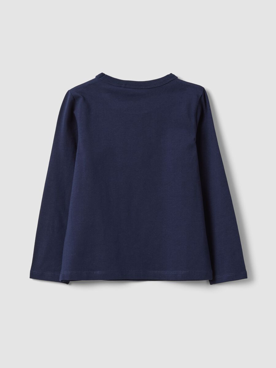 Blaues Langarm-T-Shirt aus Stretch-Baumwolle_1