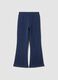 Leggings blu flare in cotone elasticizzato_0
