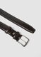 Brown genuine leather belt with metal buckle_1
