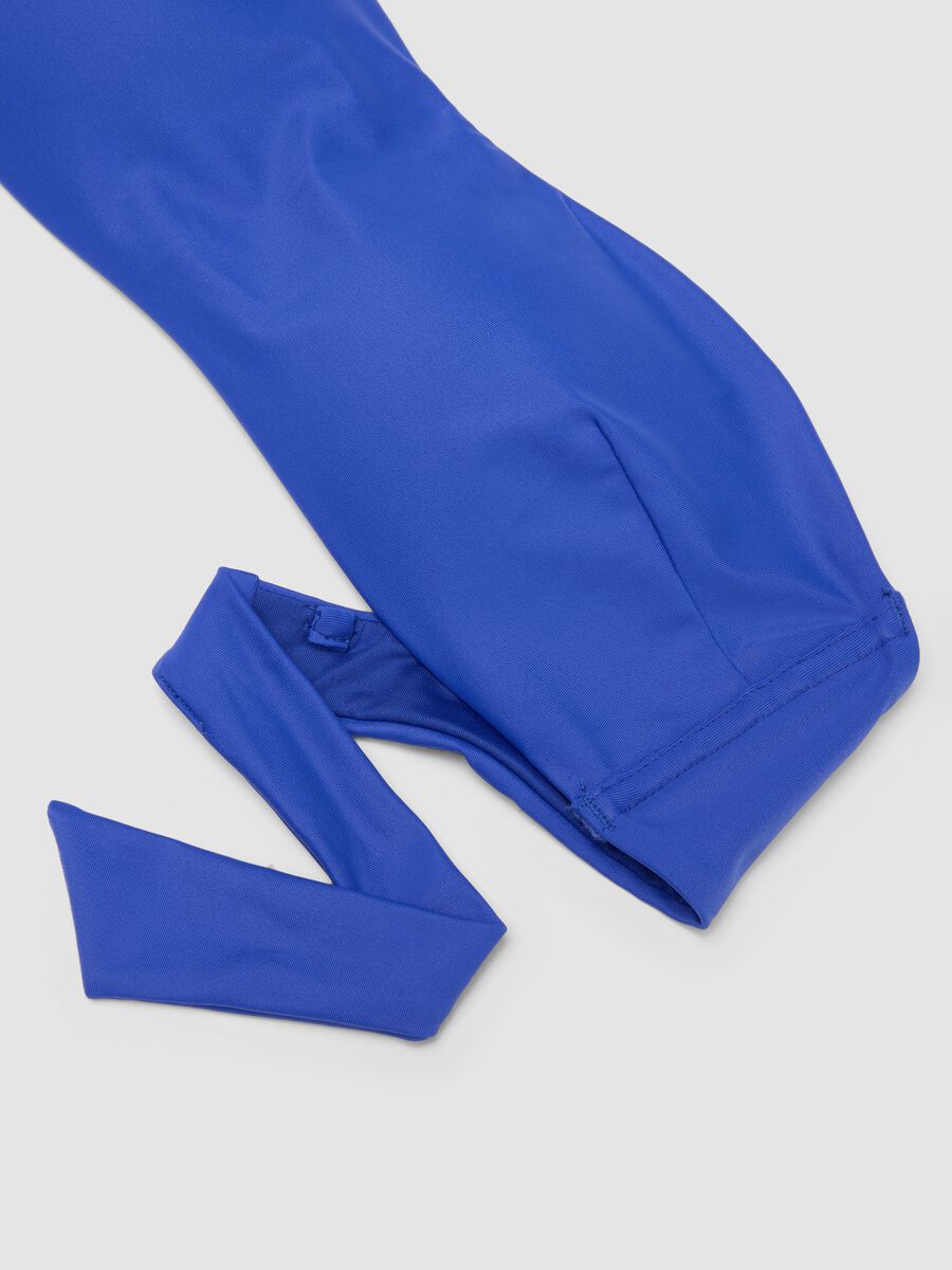 Blue bandeau bikini top in stretch fabric_1