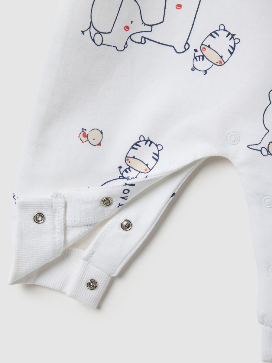 White newborn bodysuit in pure cotton with prints_2