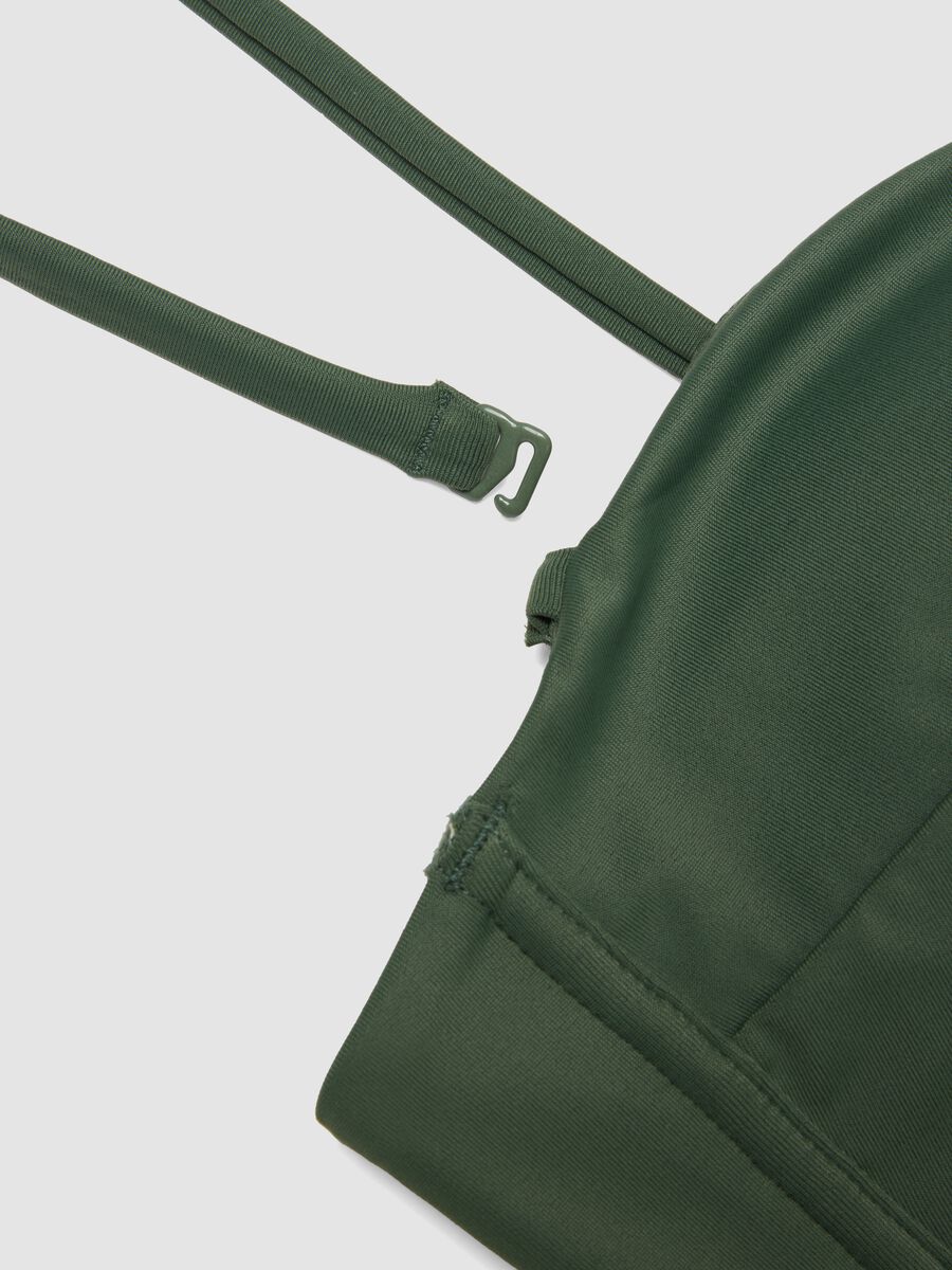 Gr&uuml;nes Bandeau-Bikini-Top aus Stretchmaterial mit Polsterung_5