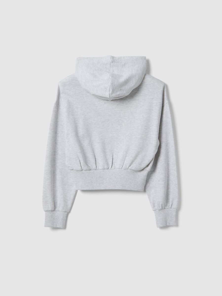 Grey pure cotton hoodie for girls with relaxed fit_4