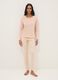 Pink pure cotton pyjamas with regular fit and Henley neckline_0