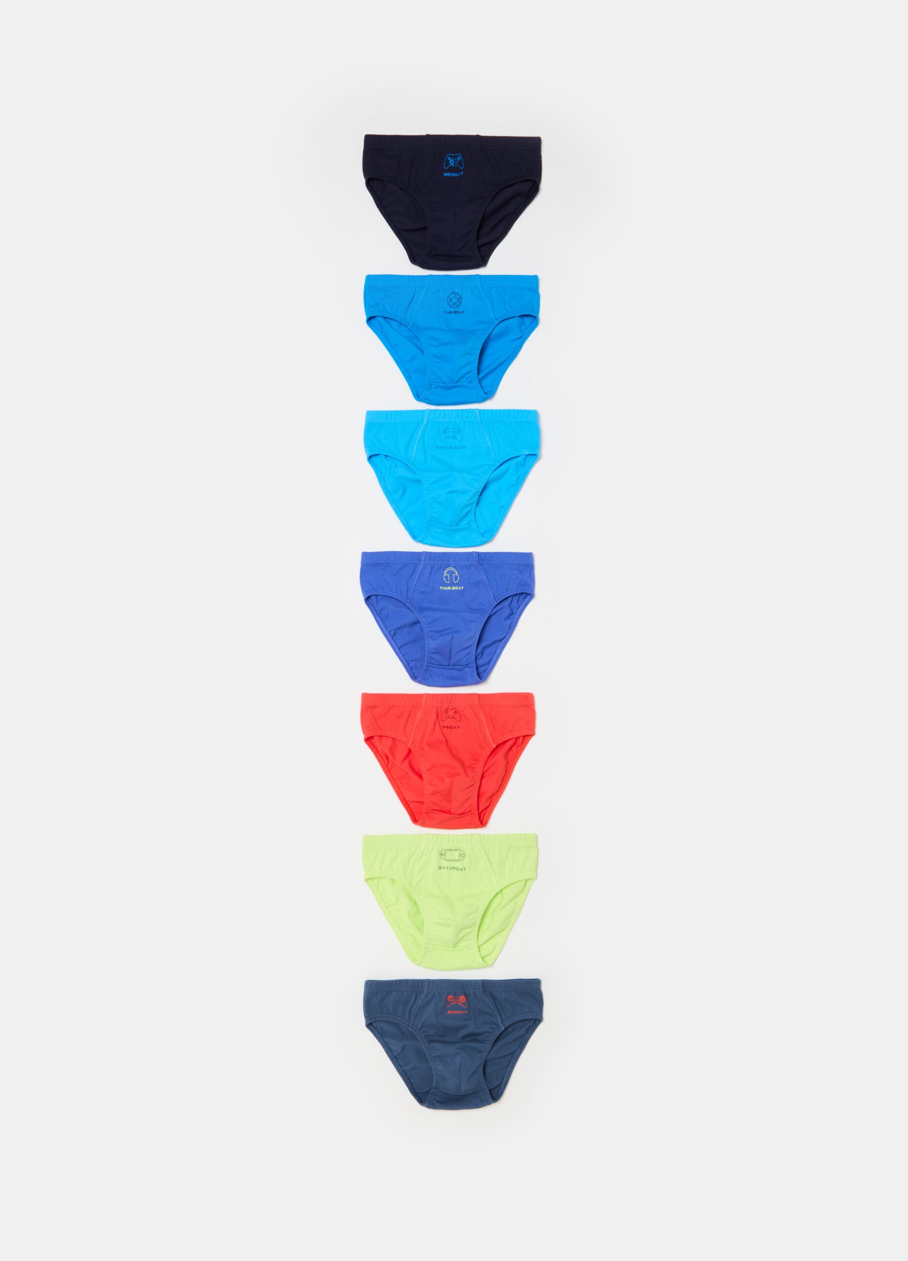 Seven-pack briefs with days of the week