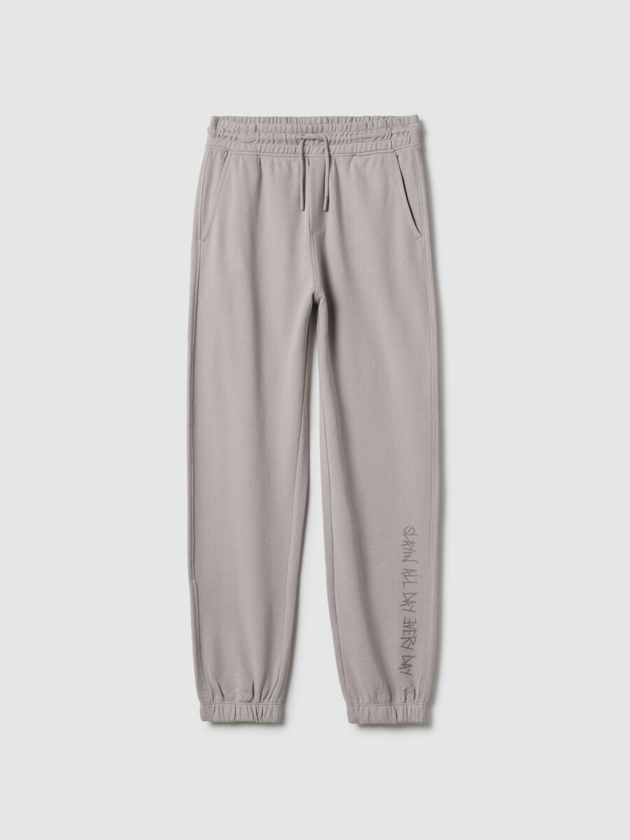 Boys' grey pure cotton joggers regular fit_3