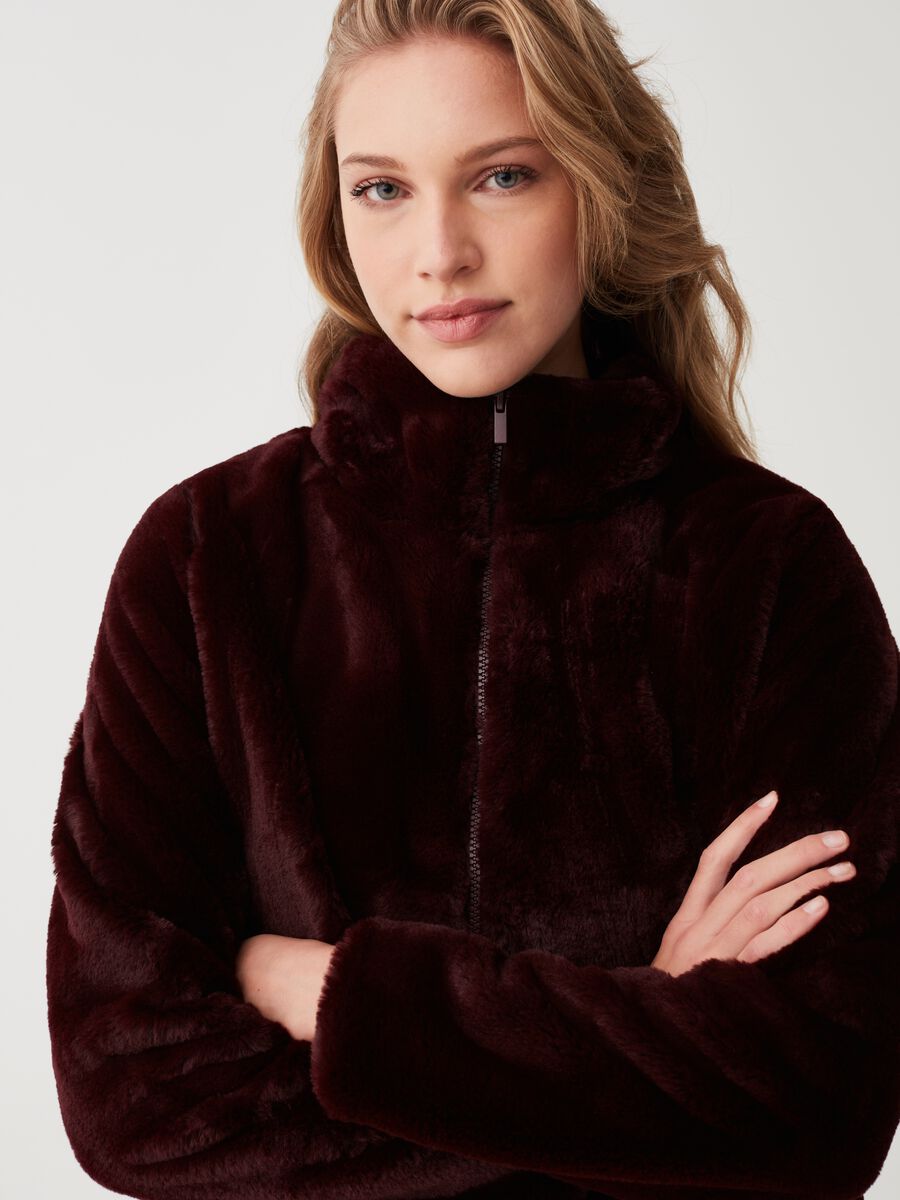 Full-zip jacket in faux fur_1