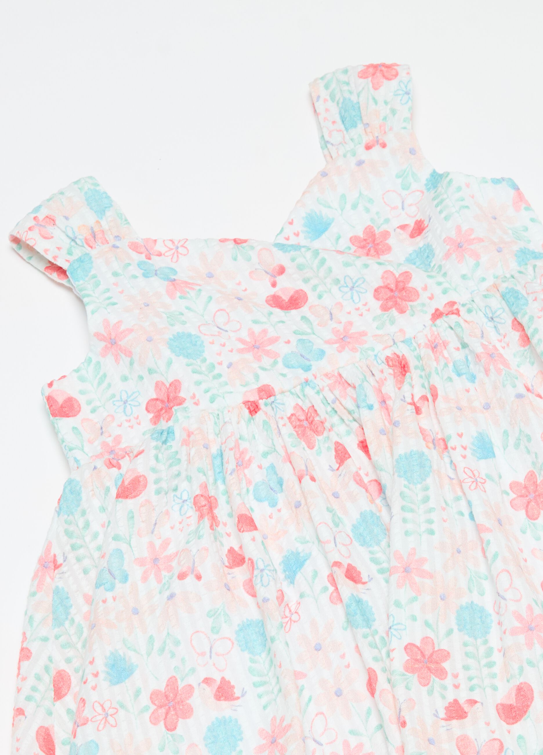 Cotton dress with floral pattern
