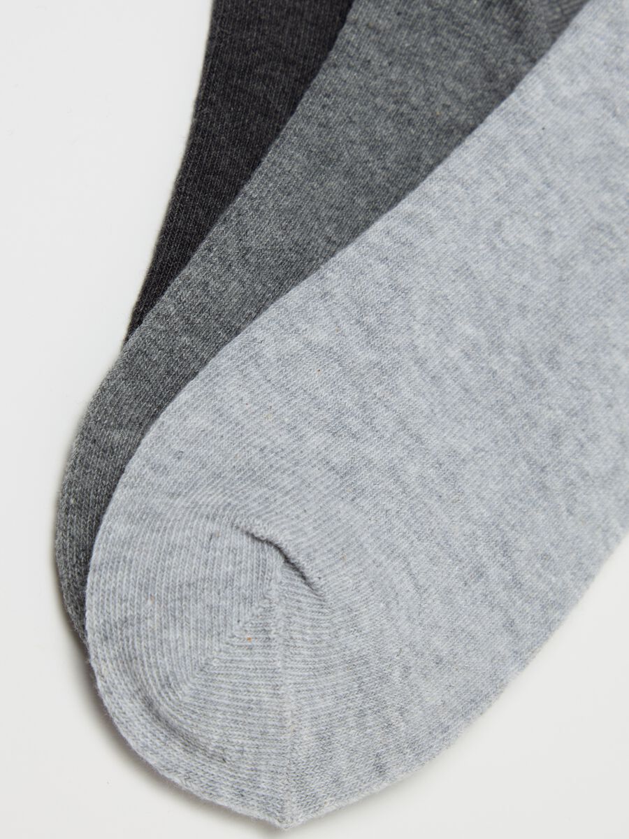 Three-pair pack short socks with rolled edging_2