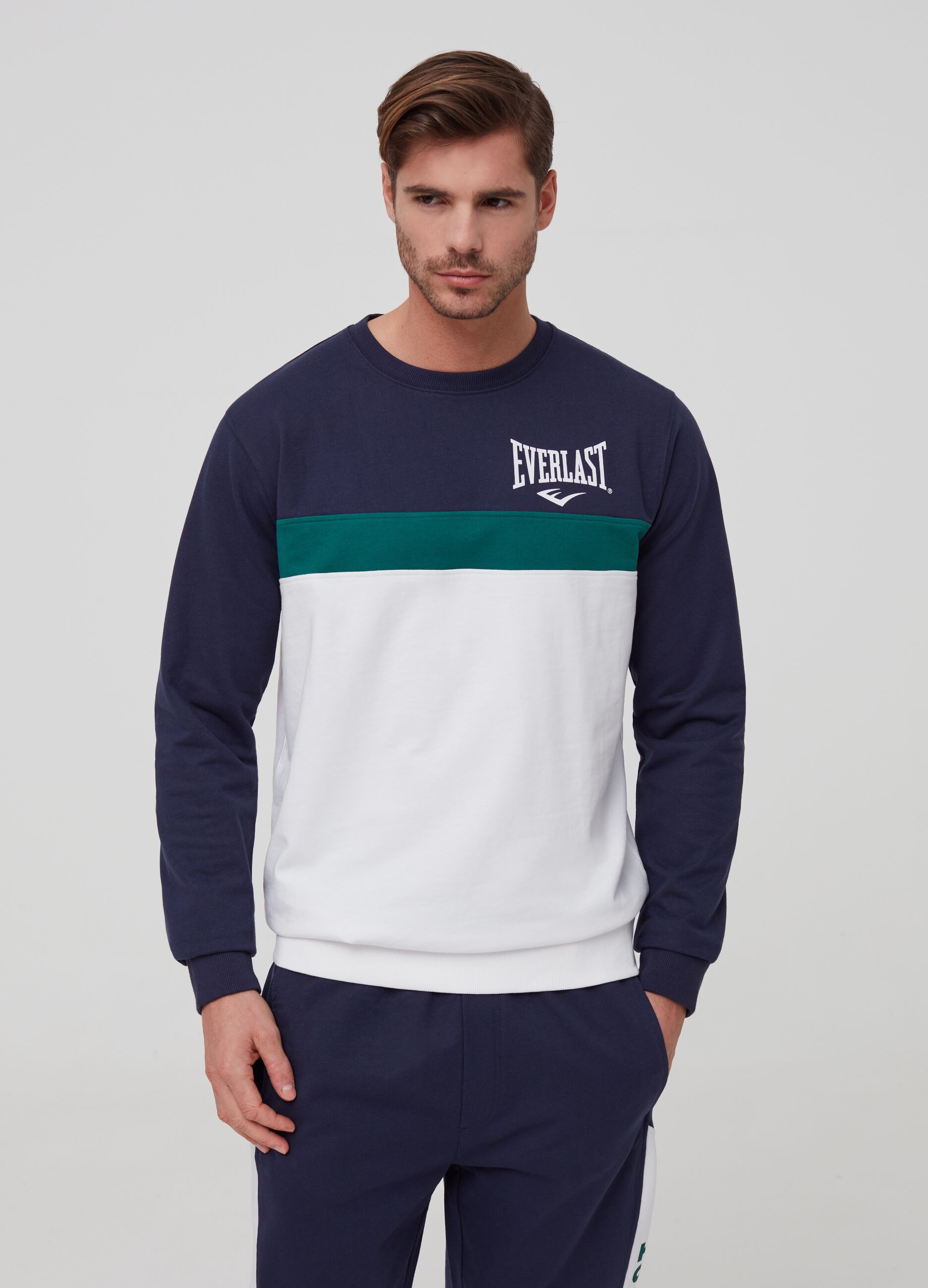 Colourblock sweatshirt with Everlast print