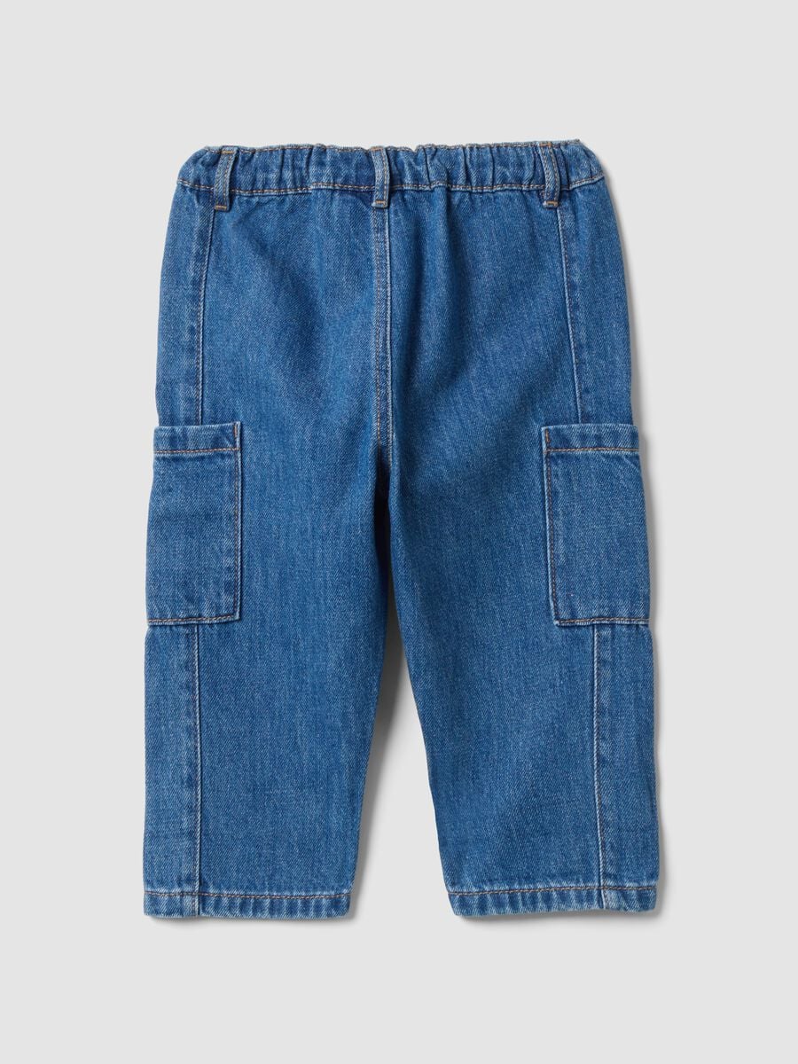 Blaue Cargo-Jeans aus Denim in Baumwoll-Viskose-Mix f&uuml;r Babyjungen_1