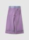 Purple pure cotton regular fit trousers with bow_1