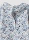 Body branco de algod&atilde;o org&acirc;nico para beb&eacute; menina com gola com folhos e estampado floral_2