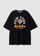 T-shirt noir en pur coton avec imprim&eacute; New York Knicks_4
