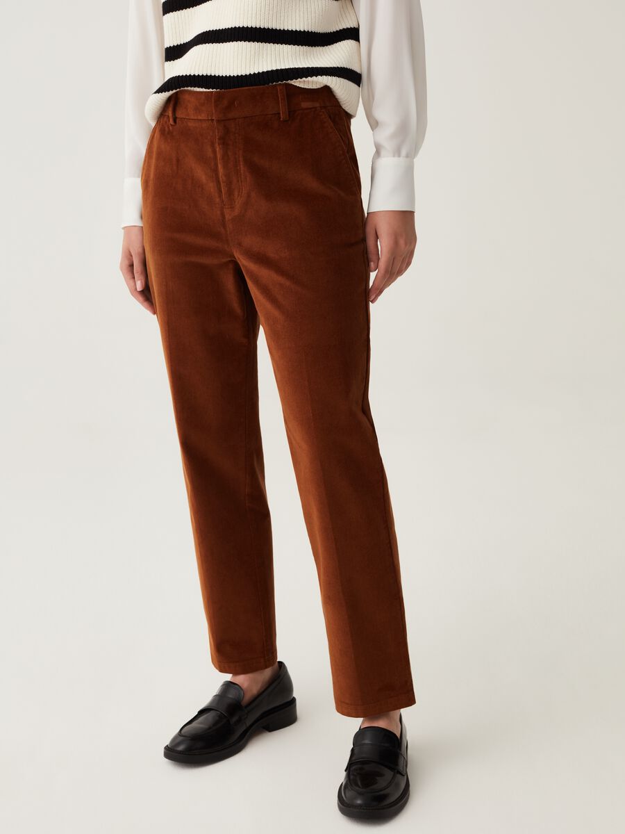 Chino trousers in velvet_1
