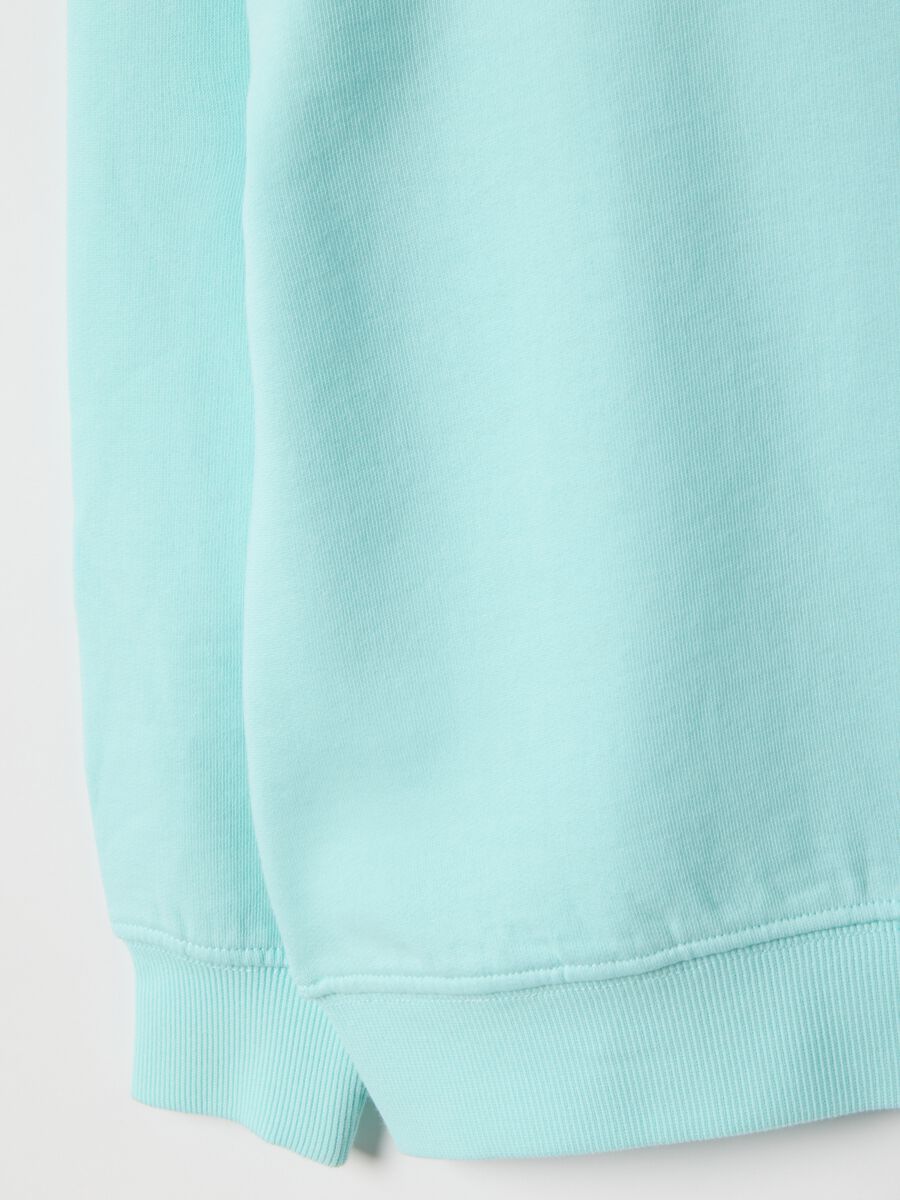 Blue pure cotton oversized fit children's crew neck sweatshirt_3