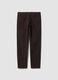 Brown slim-fit stretch cotton trousers_5