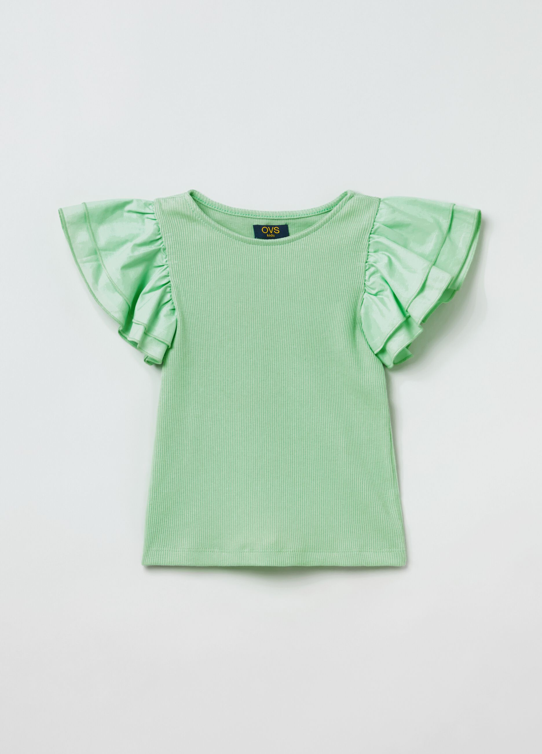 Cotton T-shirt with cap sleeves