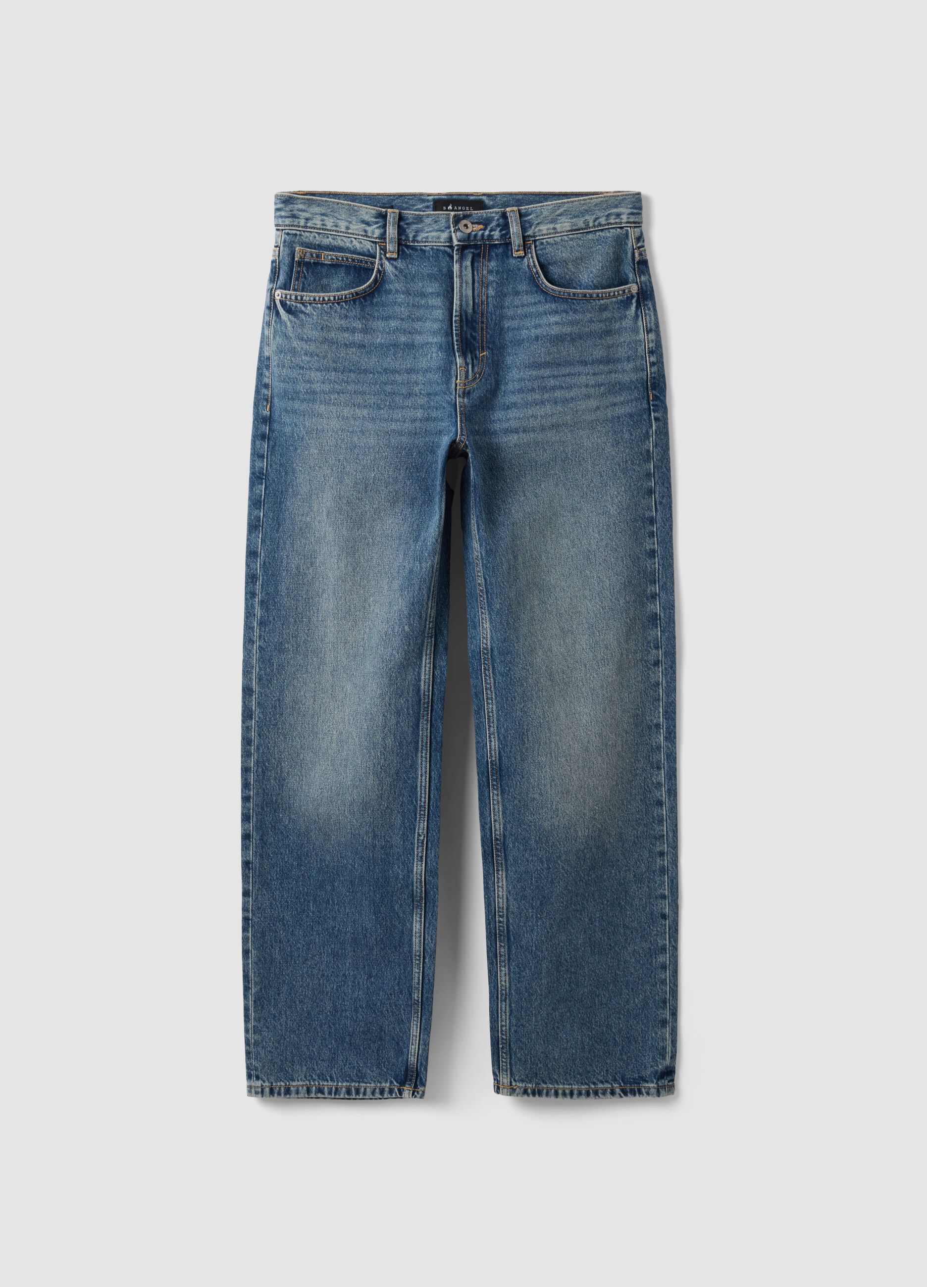 Blaue Denim-Jeans aus reiner Baumwolle im Loose Fit