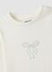 White stretch organic cotton printed T-shirt for girls_2