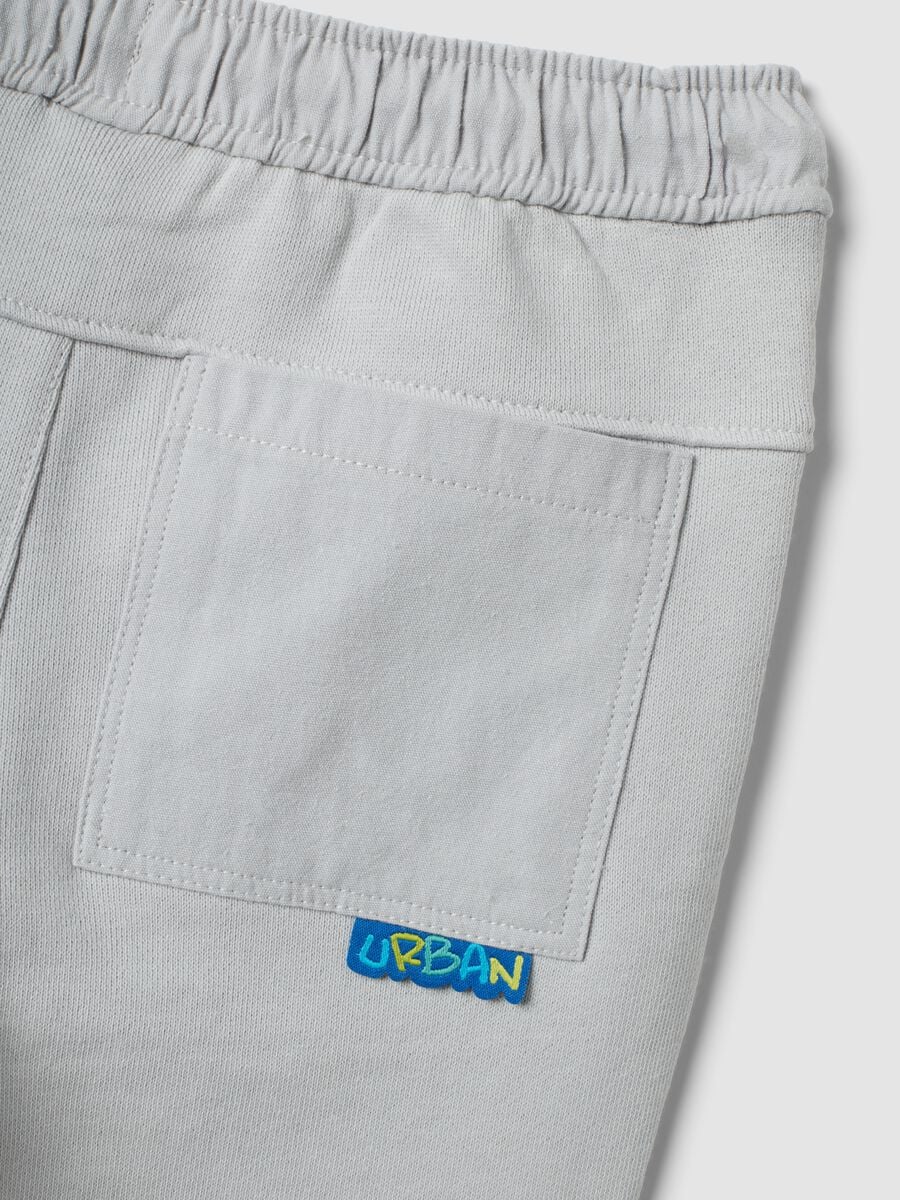 Pantaloni jogger over fit grigi in puro cotone per bimbo_3