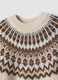 Maglione beige jacquard con Collo rialzato_5