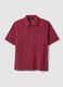 Red cotton-blend polo shirt_4