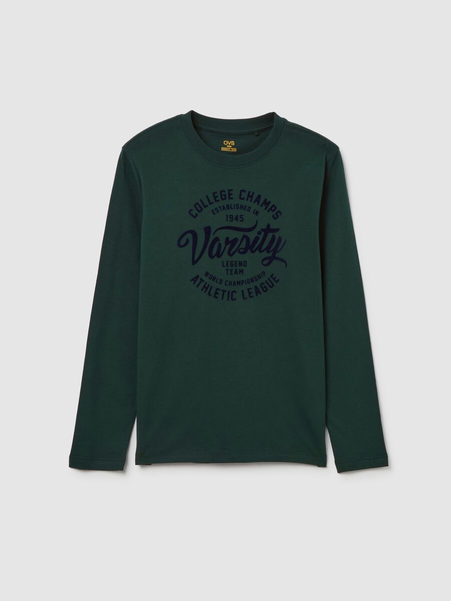Long-sleeved T-shirt with "Varsity College" print_3
