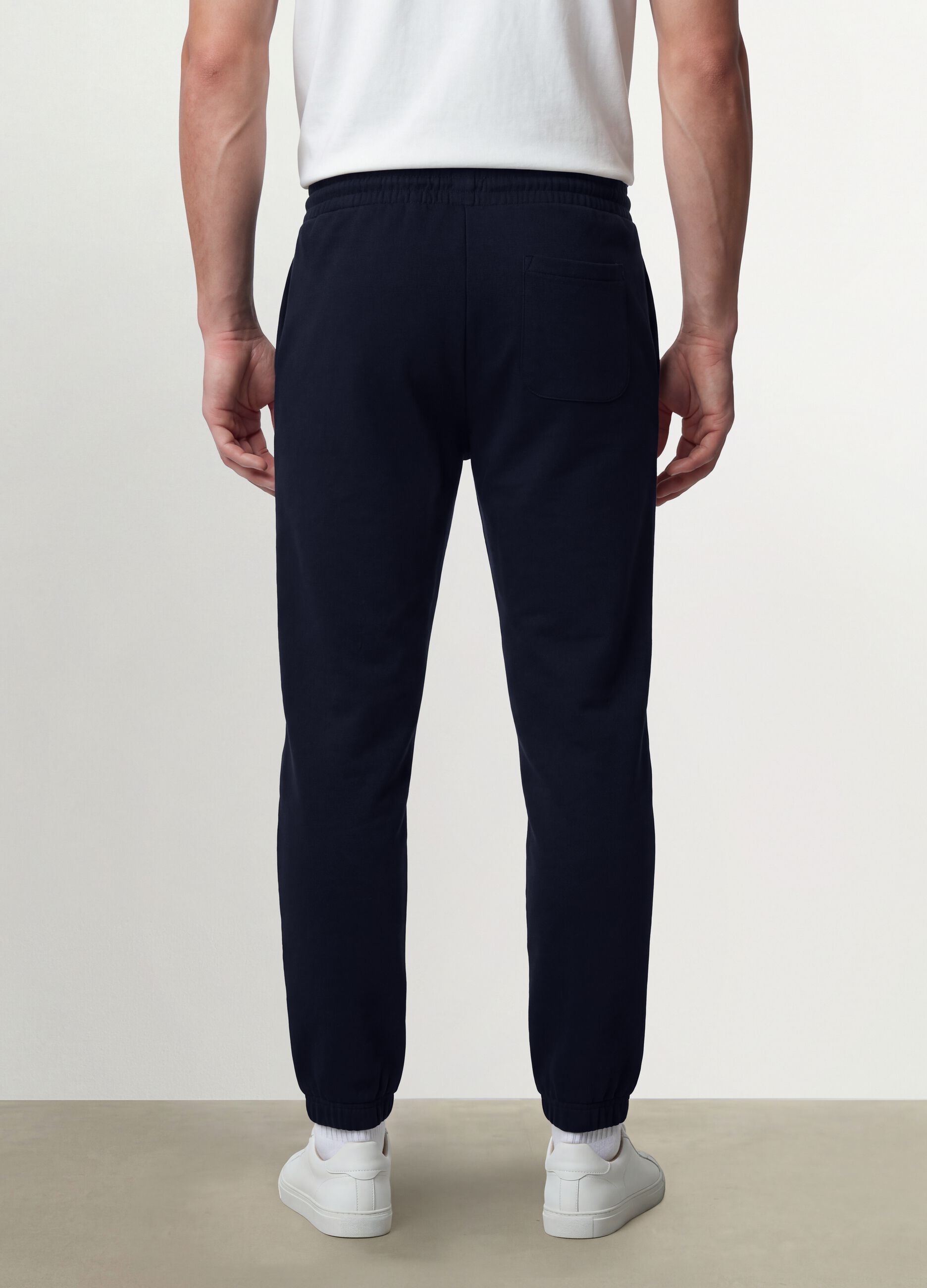 Pantaloni jogger blu in misto cotone regular fit