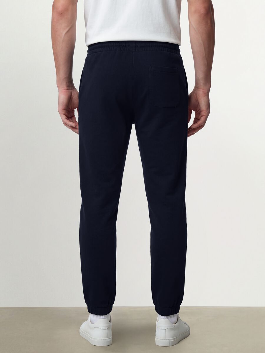 Blue cotton-blend joggers, regular fit_3
