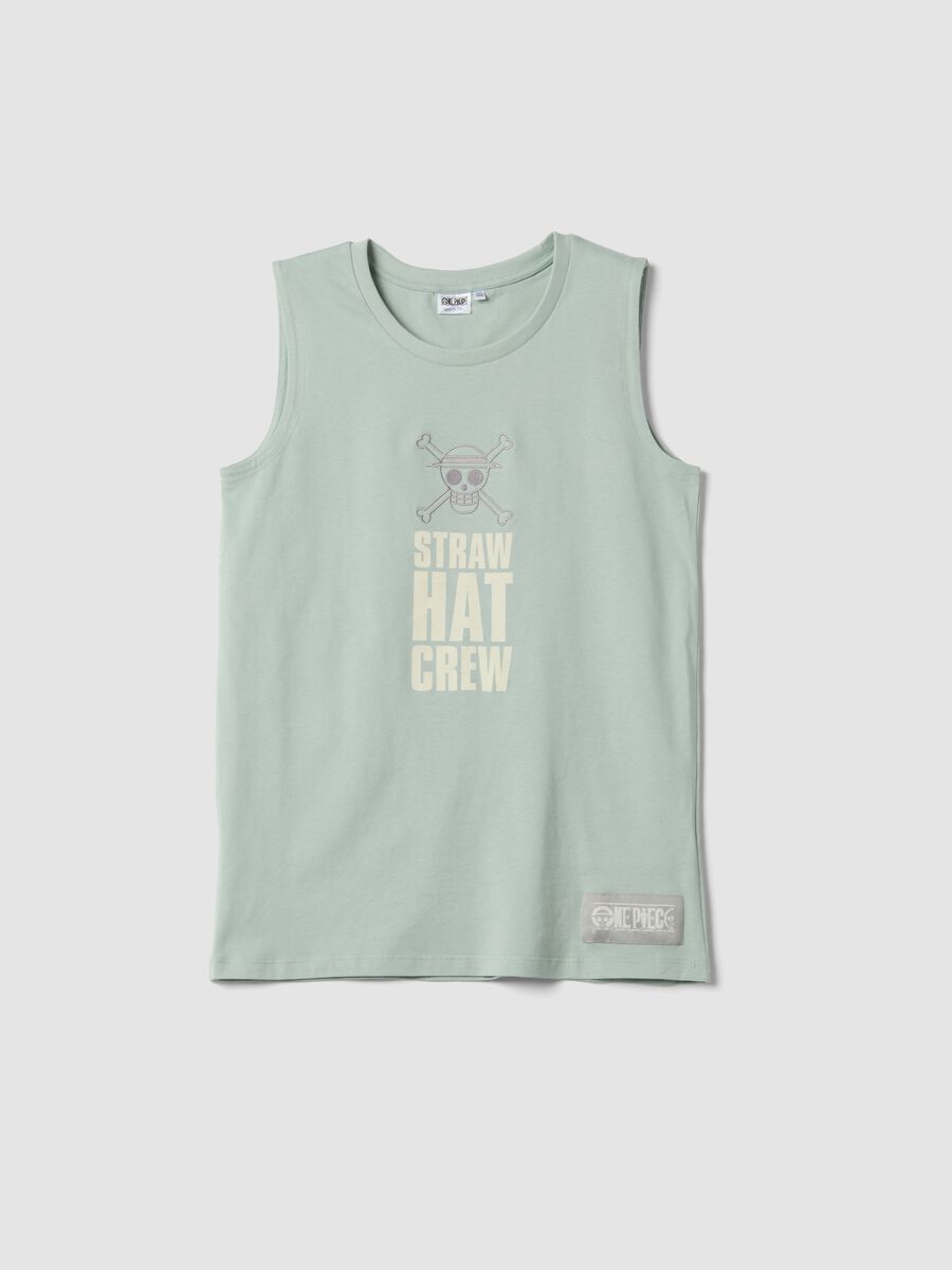 Camiseta de tirantes verde de algod&oacute;n puro_3