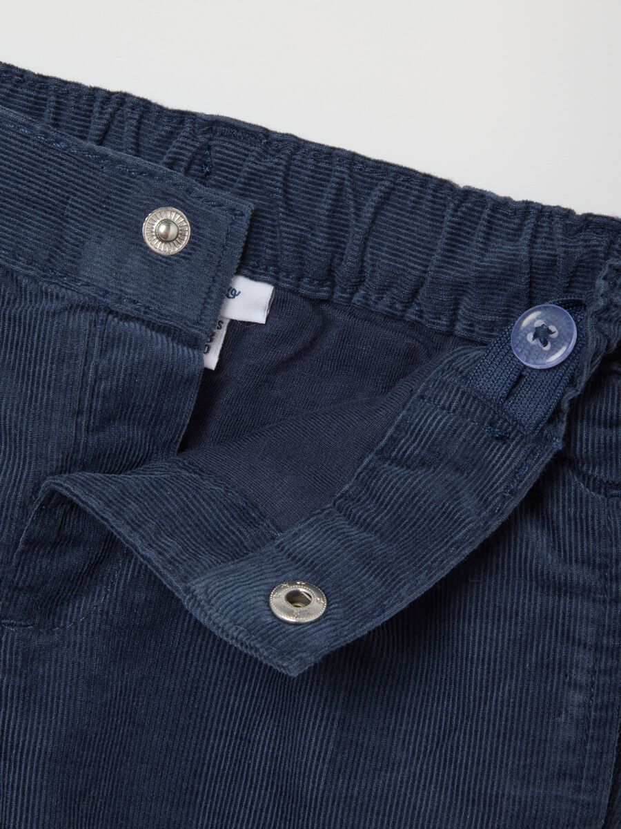 Black regular fit pure cotton baby trousers_3