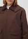 Braune Parkajacke aus Baumwollmix mit Kapuze und Rippkragen_2