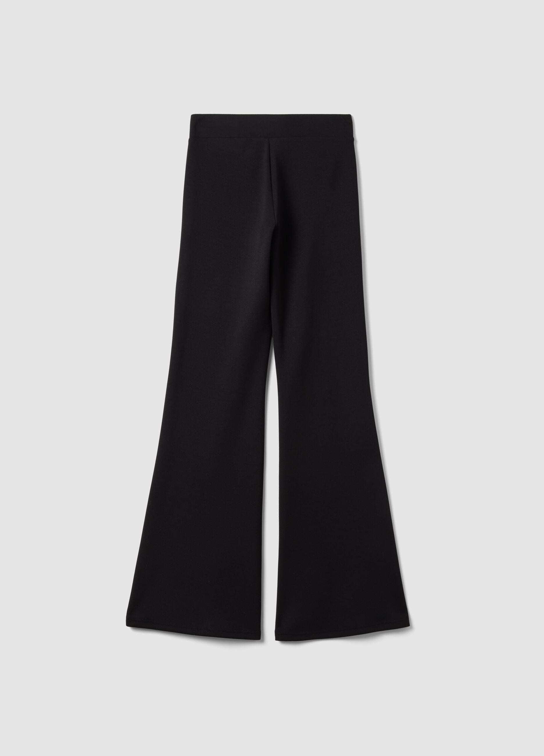 Pantaloni neri flare in modal elasticizzato