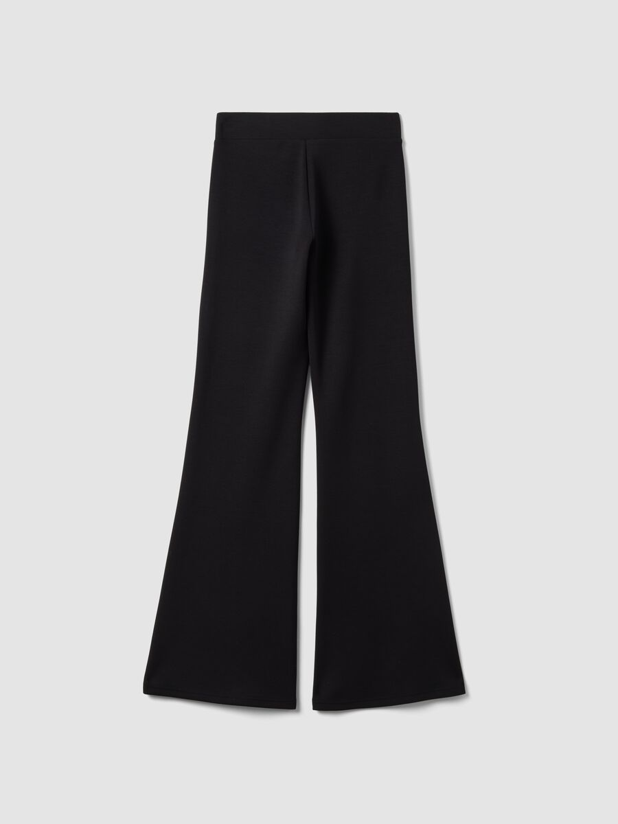 Black flared trousers in stretch modal_7