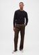 Brown Stretch Wool Blend Trousers_0