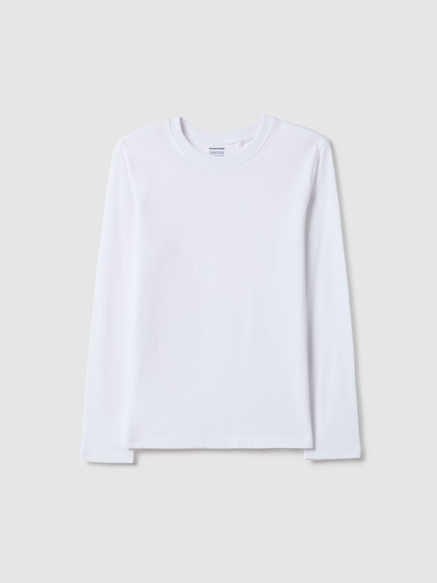 White pure cotton regular fit t-shirt for boys_3