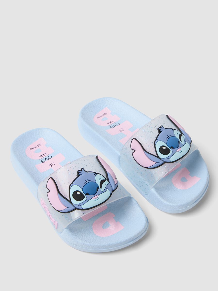 Blue sliders with transparent strap and character print_1