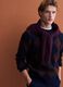 Blue and brown stretch wool jacquard jumper, regular fit_0