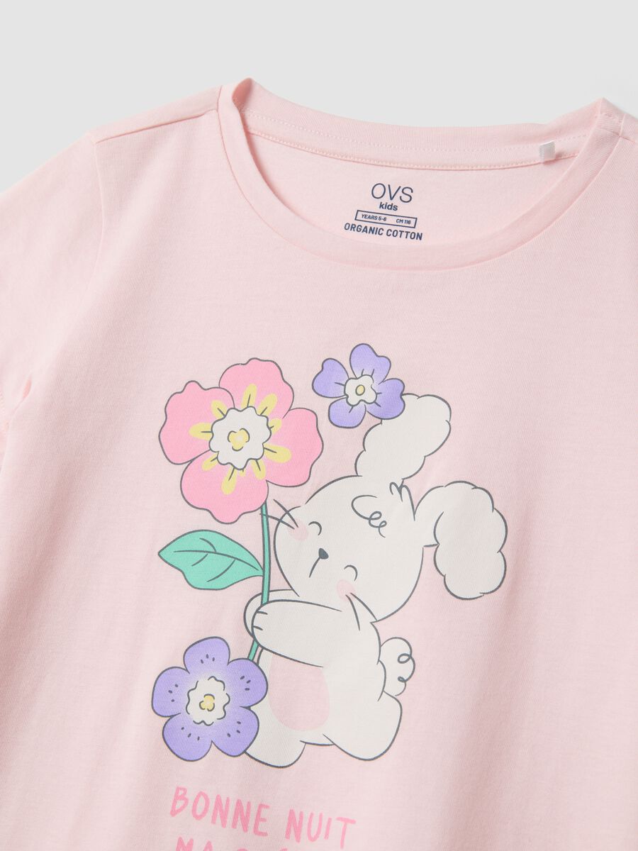 Girls' multicolour pure cotton pyjamas, regular fit with floral design_2