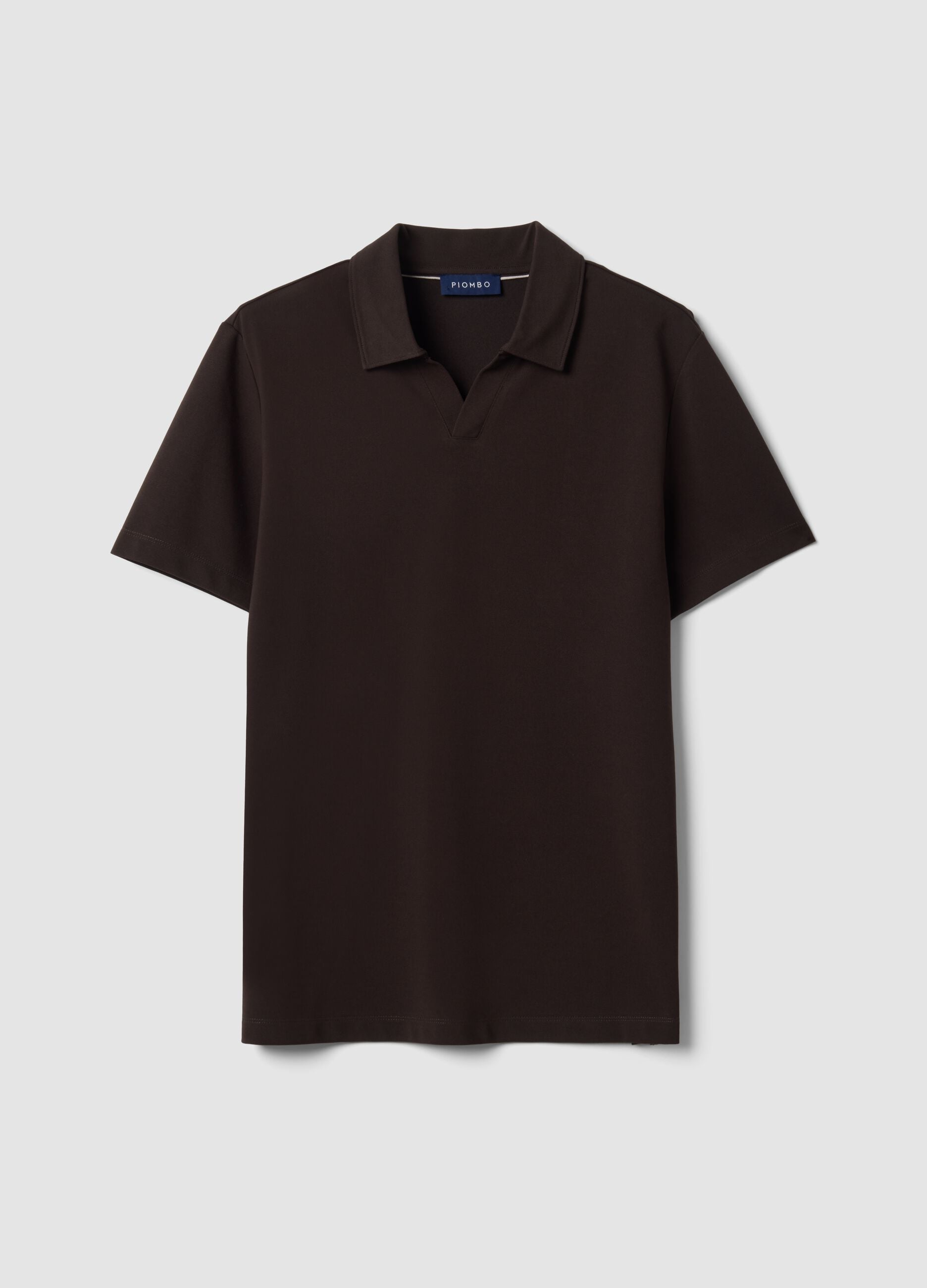 Braunes Poloshirt aus 2-Wege-Stretch-Baumwolle, Regular Fit