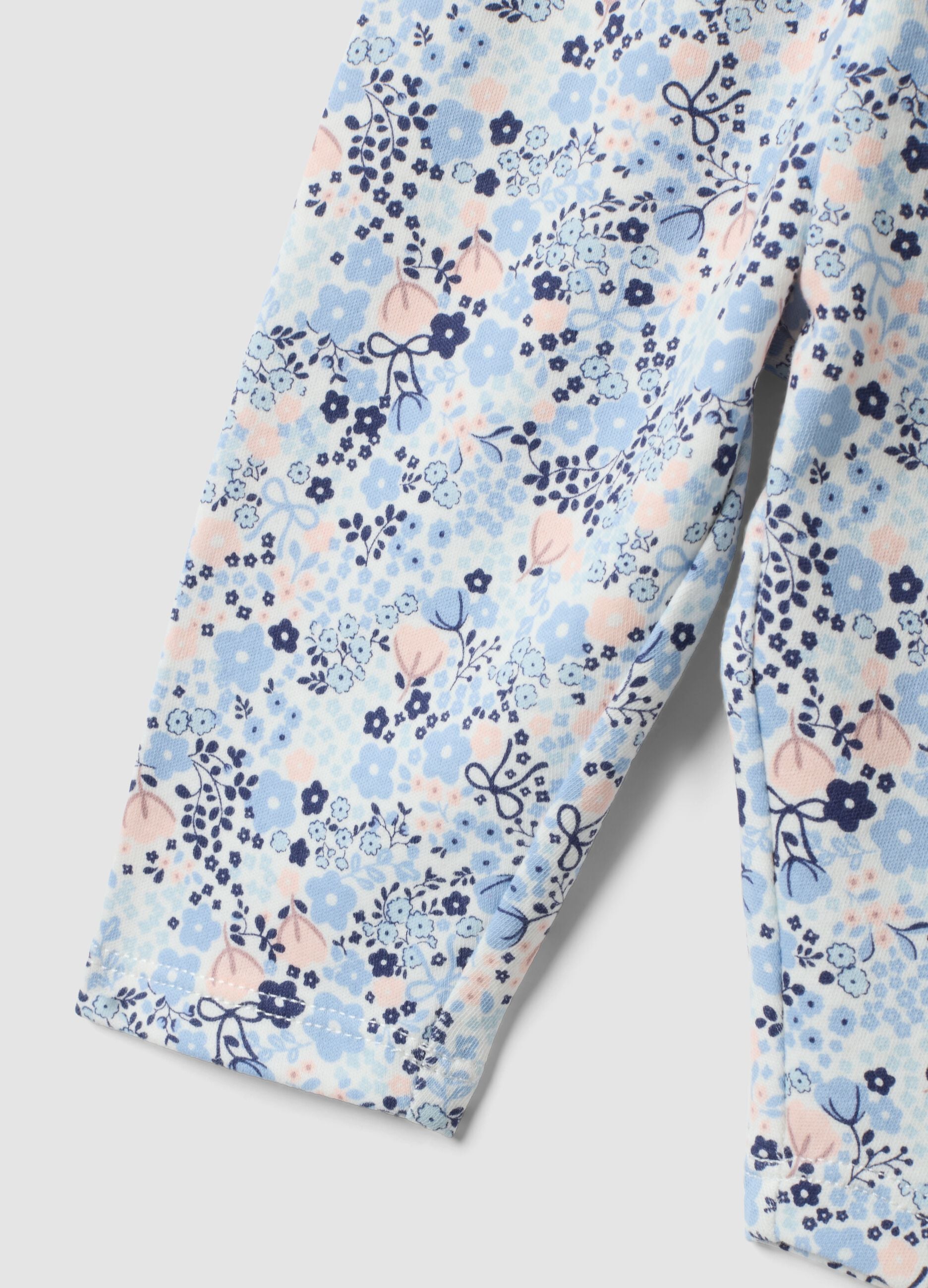 Multicolour organic cotton floral-print leggings for baby girl