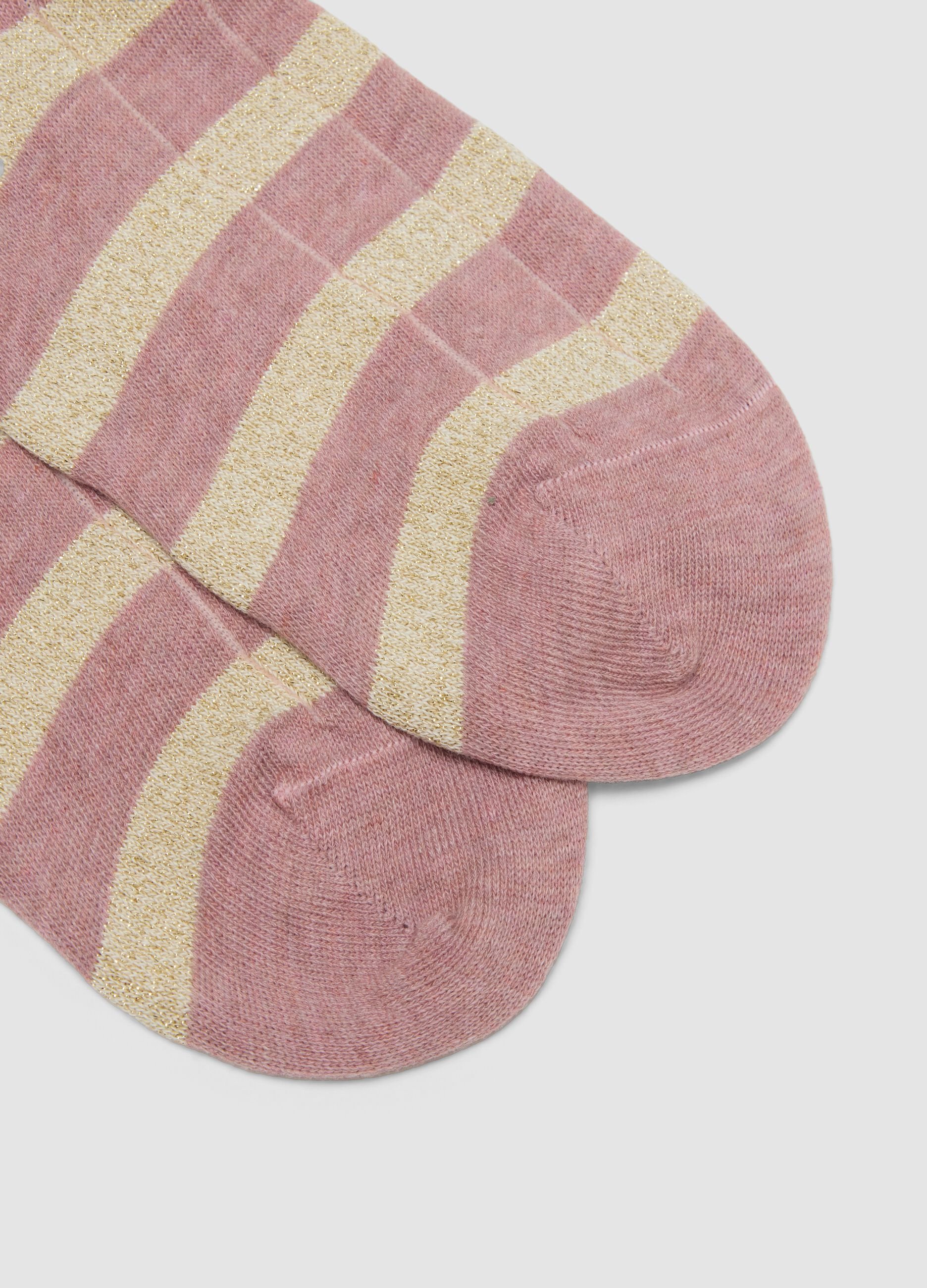 Multicolour striped stretch cotton-blend socks