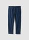 Cal&ccedil;as chino em denim azul de algod&atilde;o el&aacute;stico, corte comfort_4
