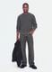 Grey pure cotton ribbed crew-neck jumper, regular fit_1
