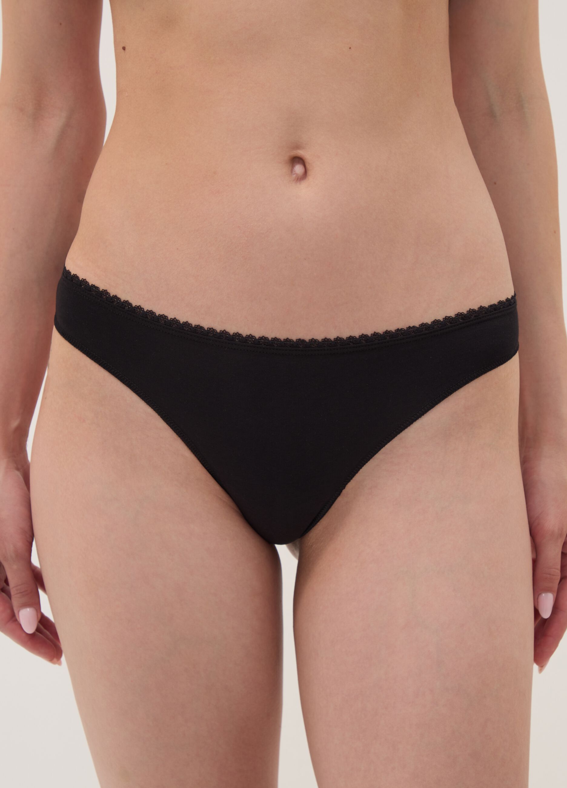 3-pack of black Brazilian briefs in stretch organic cotton