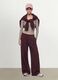 Violette Wide-Leg-Hose aus elastischem Modal mit Tunnelzug_0